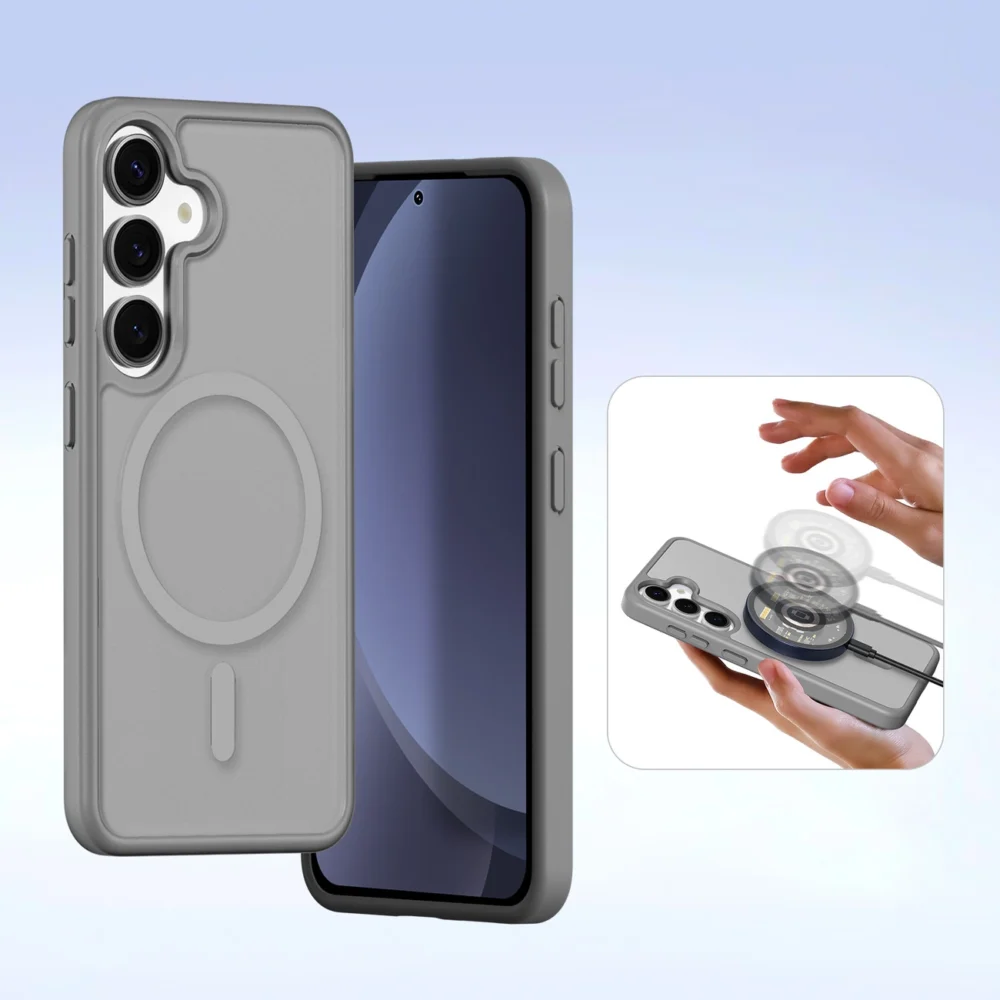 Dux Ducis Lawa Leather Case for Samsung Galaxy S25+ with Detachable Magnetic Wallet - Grayeng