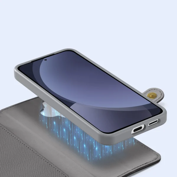 Dux Ducis Lawa Leather Case for Samsung Galaxy S25+ with Detachable Magnetic Wallet - Grayeng