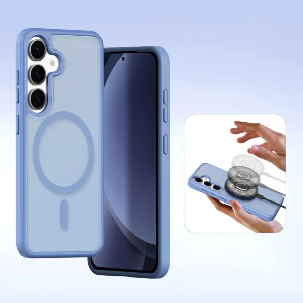 Dux Ducis Lawa Leather Case for Samsung Galaxy S25+ with Detachable Magnetic Wallet - Blueeng