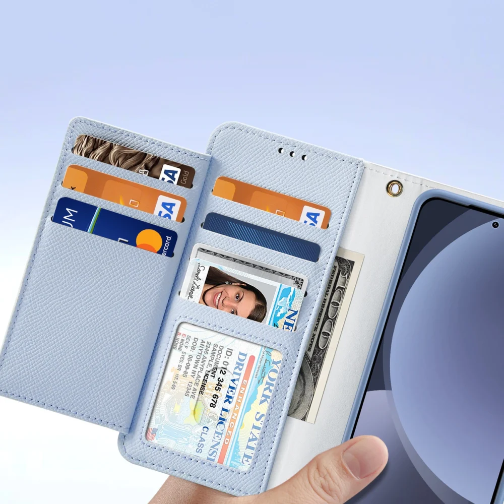 Dux Ducis Lawa Leather Case for Samsung Galaxy S25+ with Detachable Magnetic Wallet - Blueeng