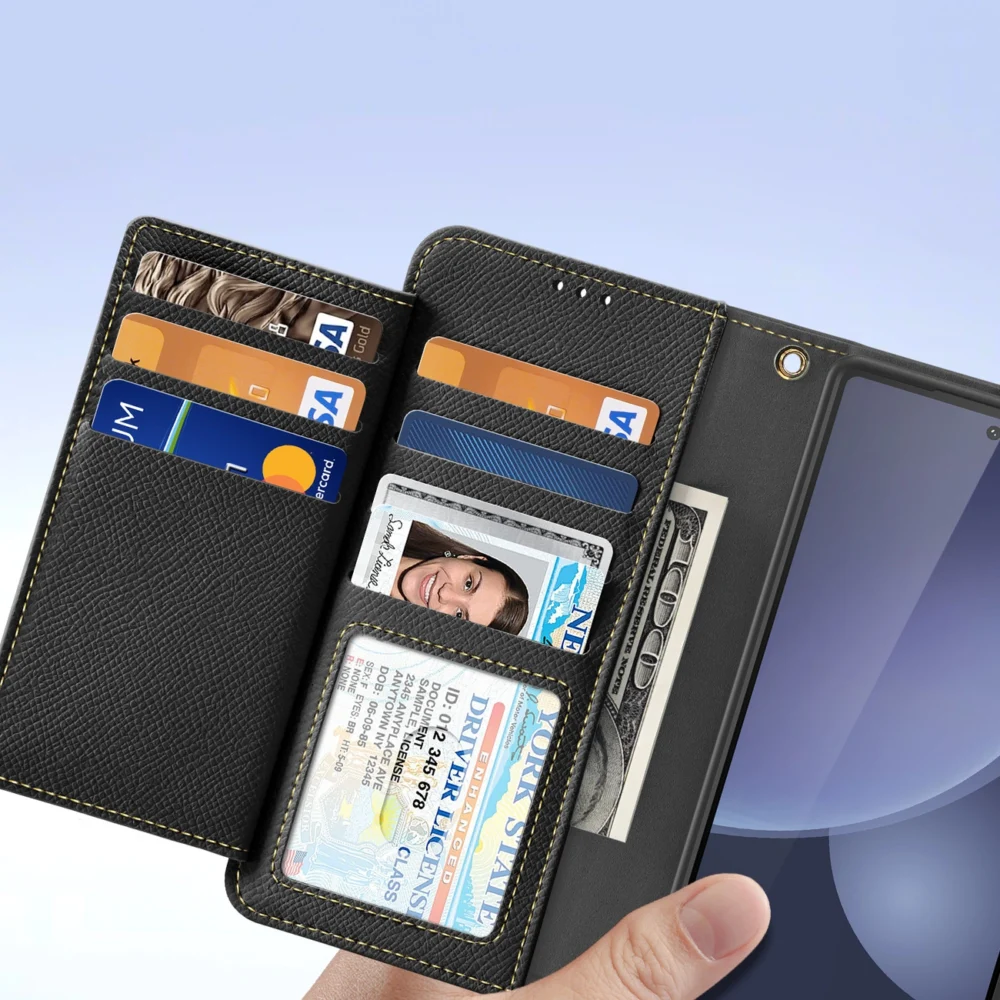 Dux Ducis Lawa Leather Case for Samsung Galaxy S25 Ultra with Detachable Magnetic Wallet - Blackeng