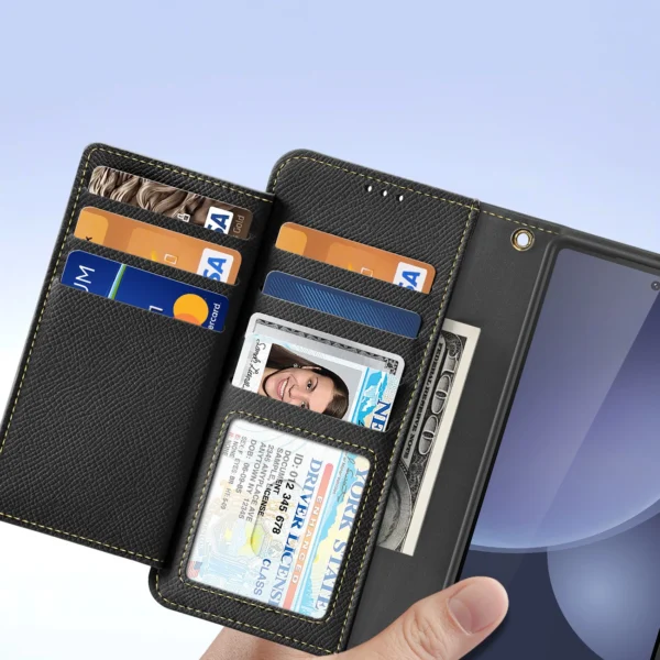 Dux Ducis Lawa Leather Case for Samsung Galaxy S25 Ultra with Detachable Magnetic Wallet - Blackeng