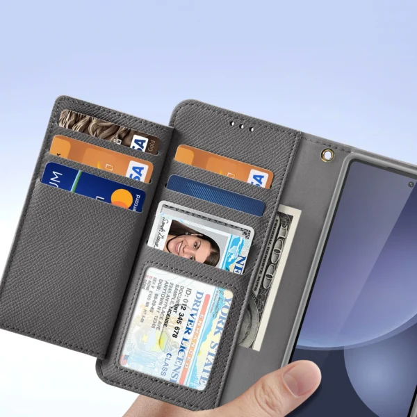Dux Ducis Lawa Leather Case for Samsung Galaxy S25 Ultra with Detachable Magnetic Wallet - Grayeng
