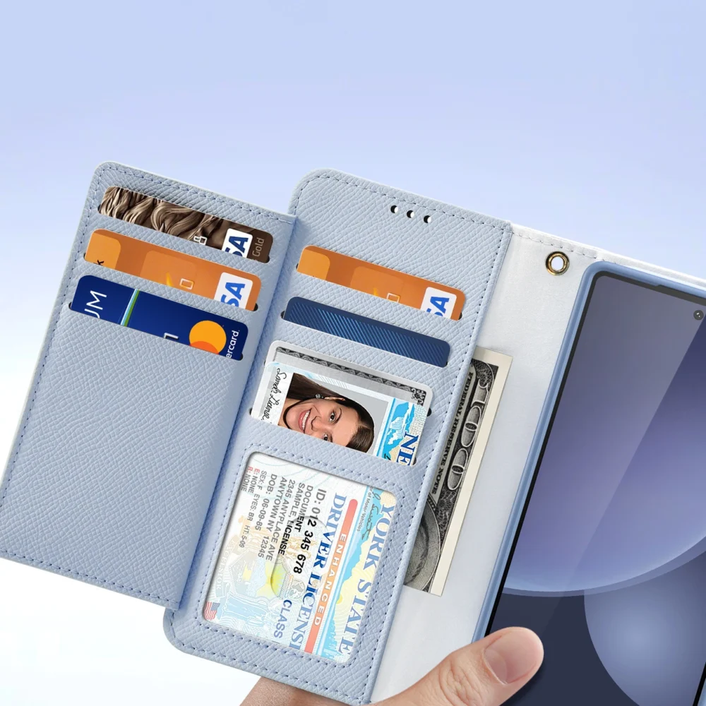 Dux Ducis Lawa Leather Case for Samsung Galaxy S25 Ultra with Detachable Magnetic Wallet - Blueeng