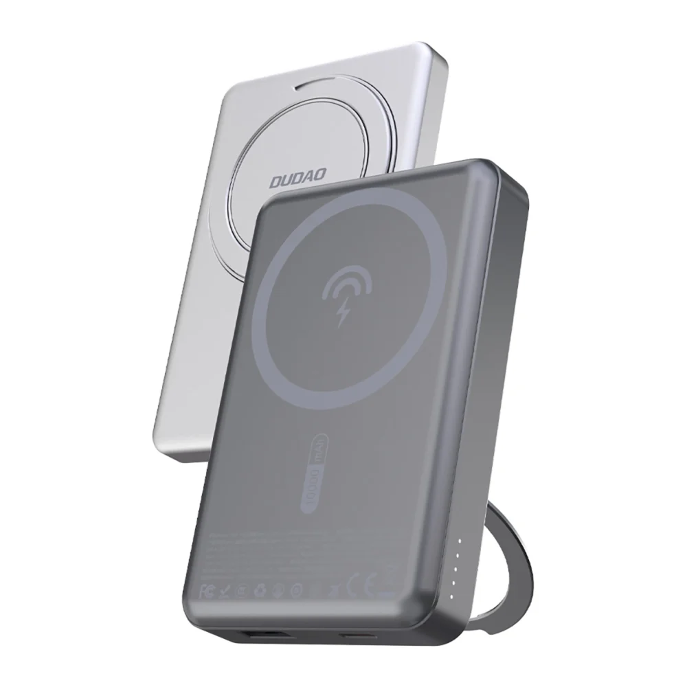 Dudao K28 10000mAh PD 22.5W MagSafe Powerbank with Metal Case and Ring Stand - Silvereng