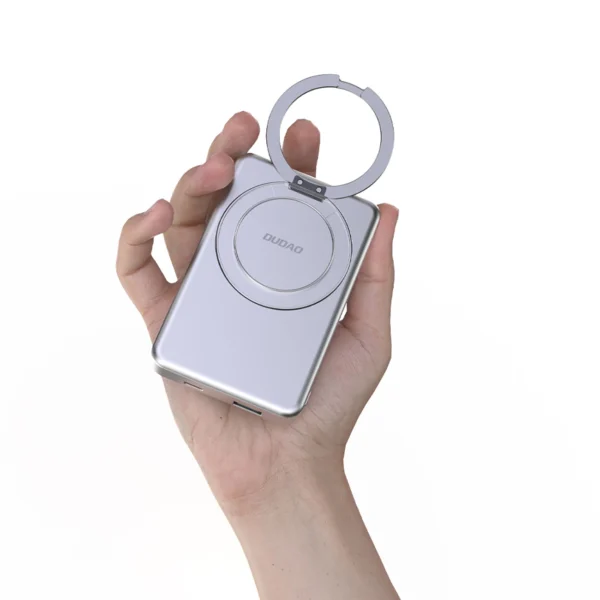 Dudao K28 10000mAh PD 22.5W MagSafe Powerbank with Metal Case and Ring Stand - Silvereng