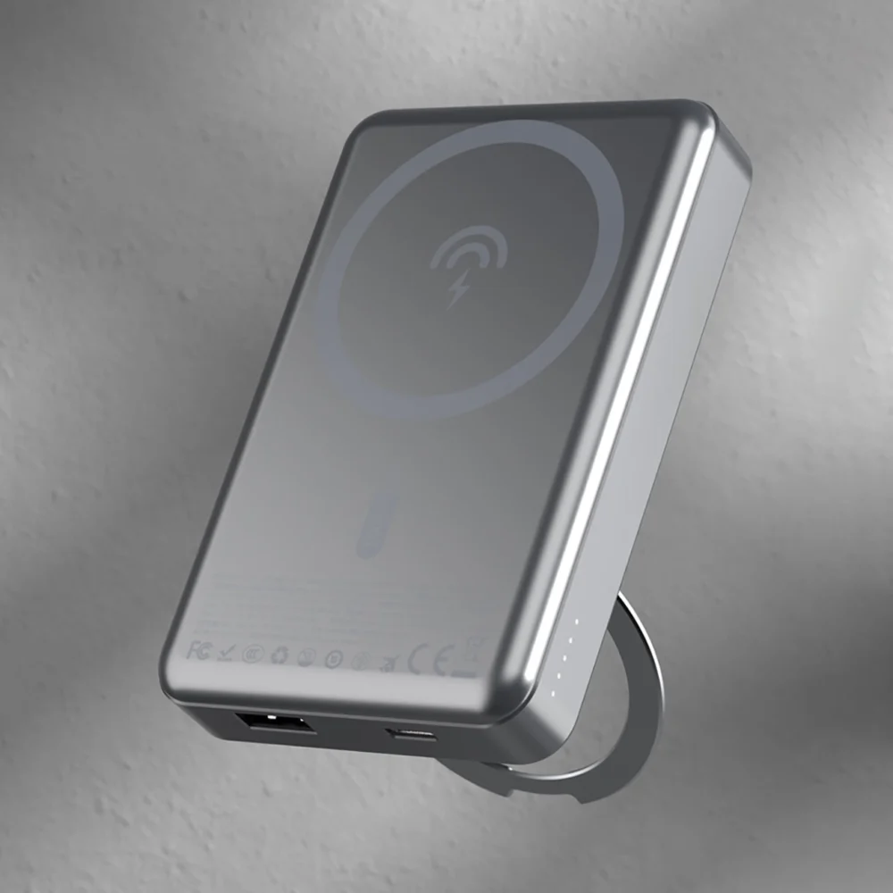 Dudao K28 10000mAh PD 22.5W MagSafe Powerbank with Metal Case and Ring Stand - Grayeng