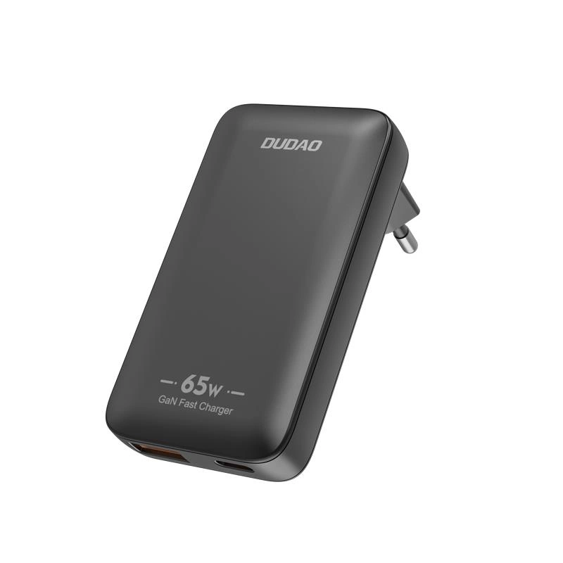 GaN Dudao A65Q 65W USB-A / USB-C PD Ultra-Thin Travel Wall Charger EU / US - Blackeng