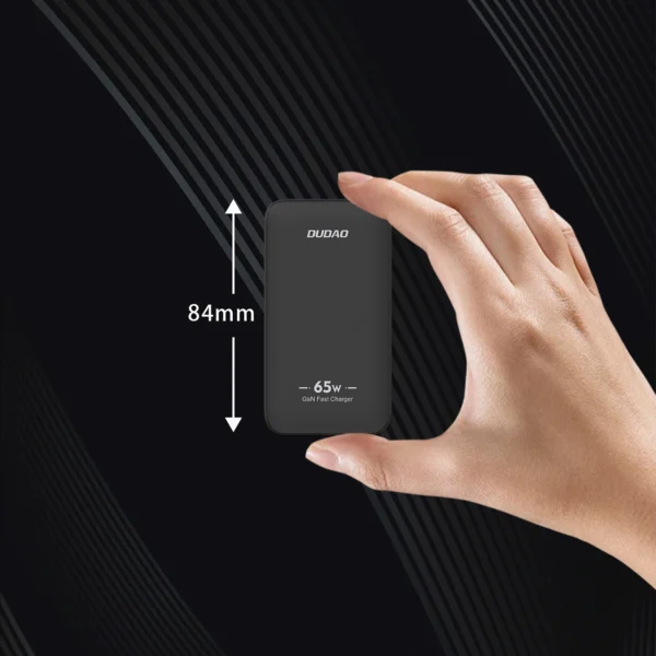 GaN Dudao A65Q 65W USB-A / USB-C PD Ultra-Thin Travel Wall Charger EU / US - Blackeng