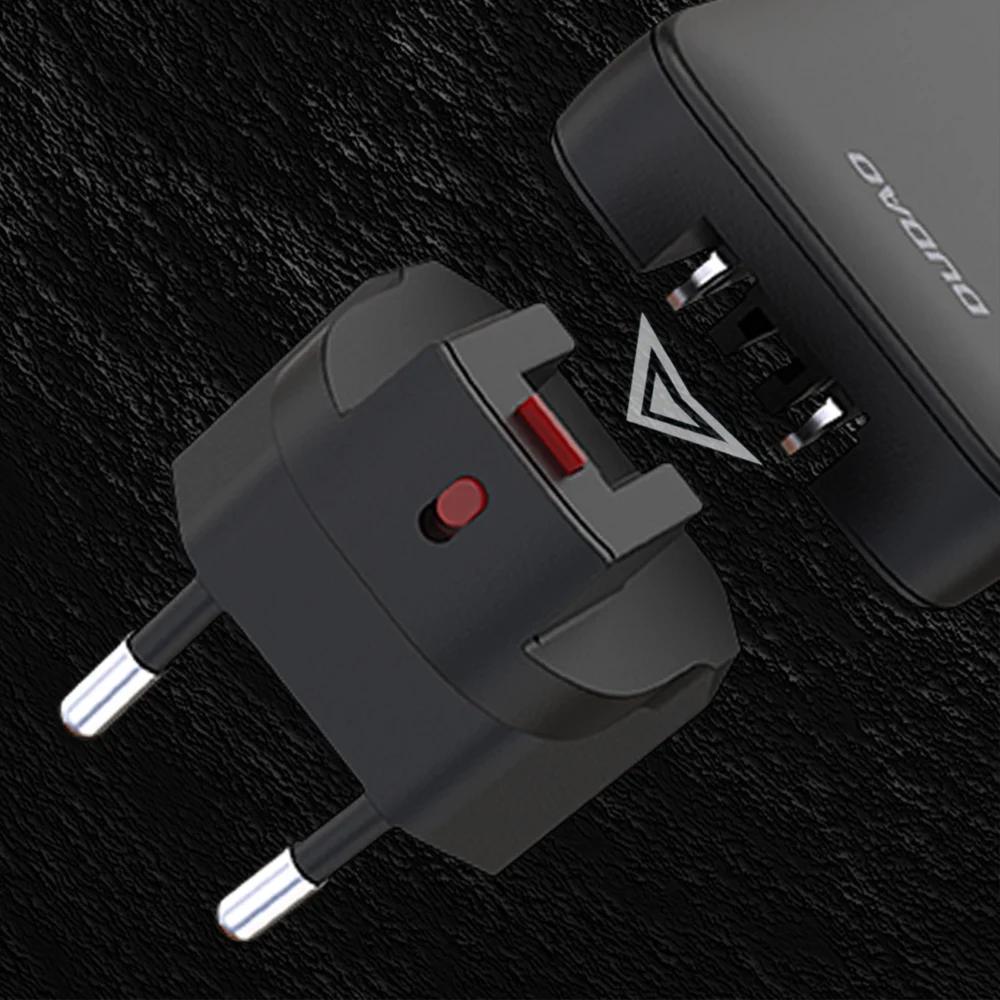 GaN Dudao A65Q 65W USB-A / USB-C PD Ultra-Thin Travel Wall Charger EU / US - Blackeng