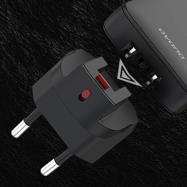 GaN Dudao A65Q 65W USB-A / USB-C PD Ultra-Thin Travel Wall Charger EU / US - Blackeng