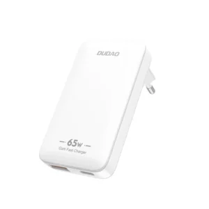 GaN Dudao A65Q 65W USB-A / USB-C PD Ultra-Thin Travel Wall Charger EU / US - Whiteeng