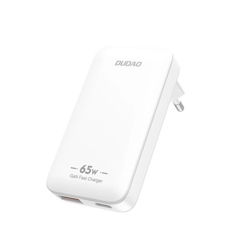 GaN Dudao A65Q 65W USB-A / USB-C PD Ultra-Thin Travel Wall Charger EU / US - Whiteeng