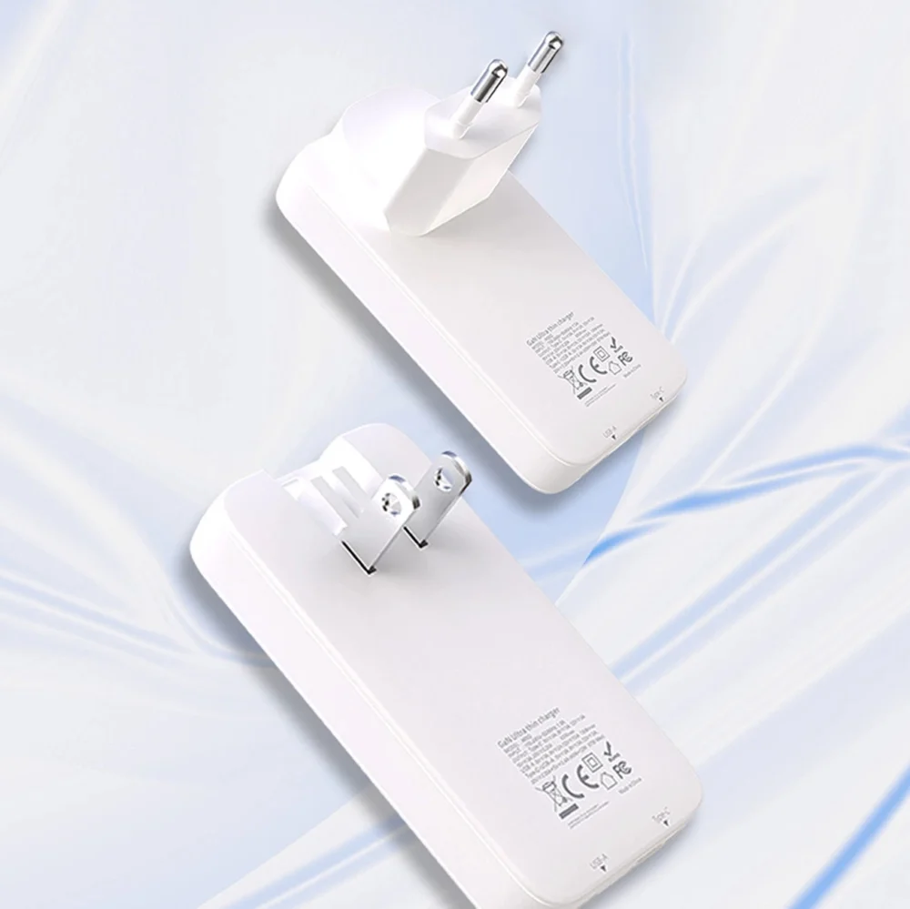 GaN Dudao A65Q 65W USB-A / USB-C PD Ultra-Thin Travel Wall Charger EU / US - Whiteeng