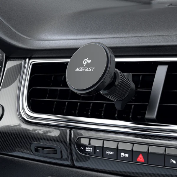 Acefast D33 Car Holder with Qi2 15W Magnetic Charger for Air Vent - Blackeng