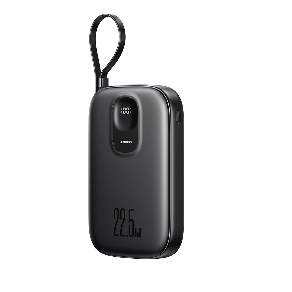 Joyroom JR-PBF17 22.5W 10000mAh Powerbank with Built-in USB-C Cable + 0.25cm USB-C Cable - Blackeng