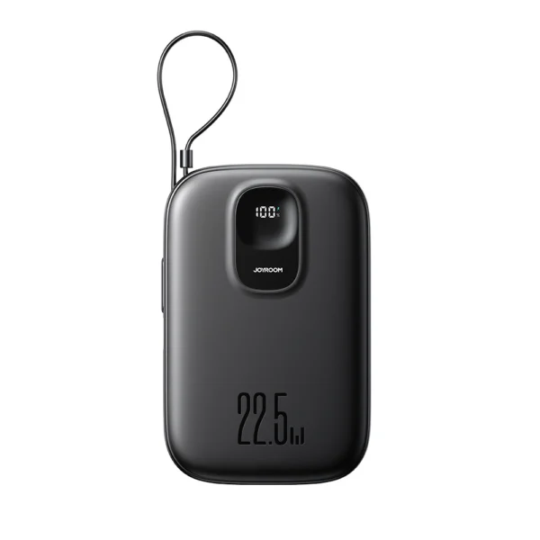Joyroom JR-PBF17 22.5W 10000mAh Powerbank with Built-in USB-C Cable + 0.25cm USB-C Cable - Blackeng