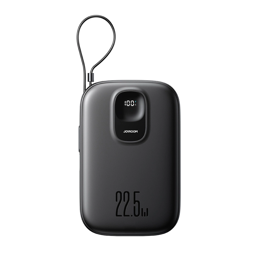 Joyroom JR-PBF17 22.5W 10000mAh Powerbank with Built-in USB-C Cable + 0.25cm USB-C Cable - Blackeng