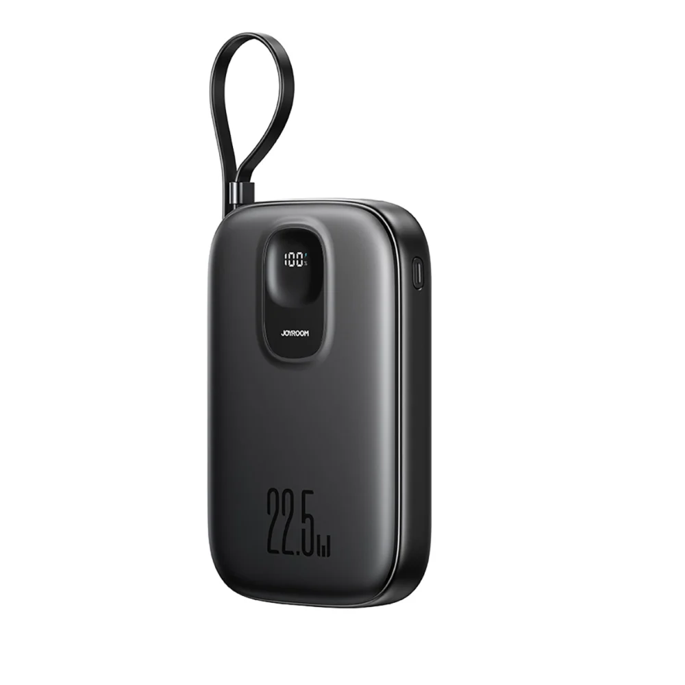 Joyroom JR-PBF18 22.5W 10000mAh Powerbank with Built-in Lightning Cable + USB-C Cable 0.25 cm - Blackeng