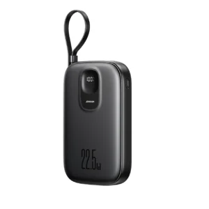 Joyroom JR-PBF18 22.5W 10000mAh Powerbank with Built-in Lightning Cable + USB-C Cable 0.25 cm - Blackeng