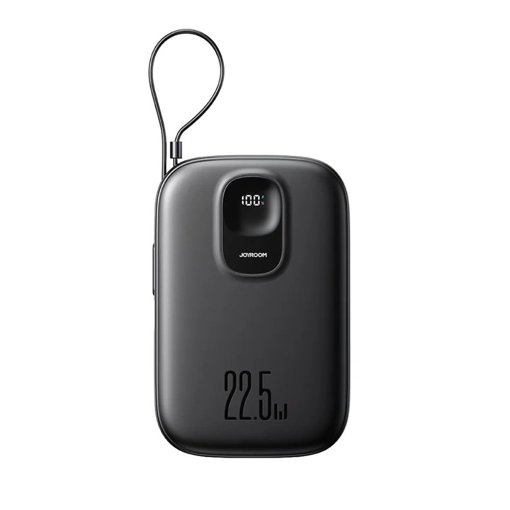 Joyroom JR-PBF18 22.5W 10000mAh Powerbank with Built-in Lightning Cable + USB-C Cable 0.25 cm - Blackeng