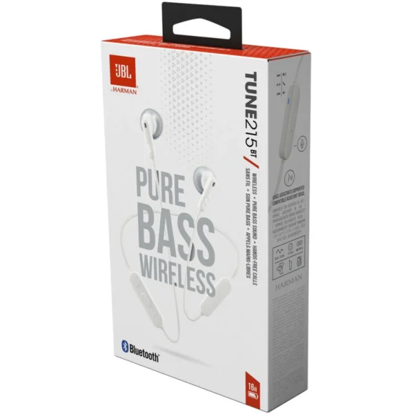 JBL Tune 215BT In-Ear Wireless Headphones - Whiteeng