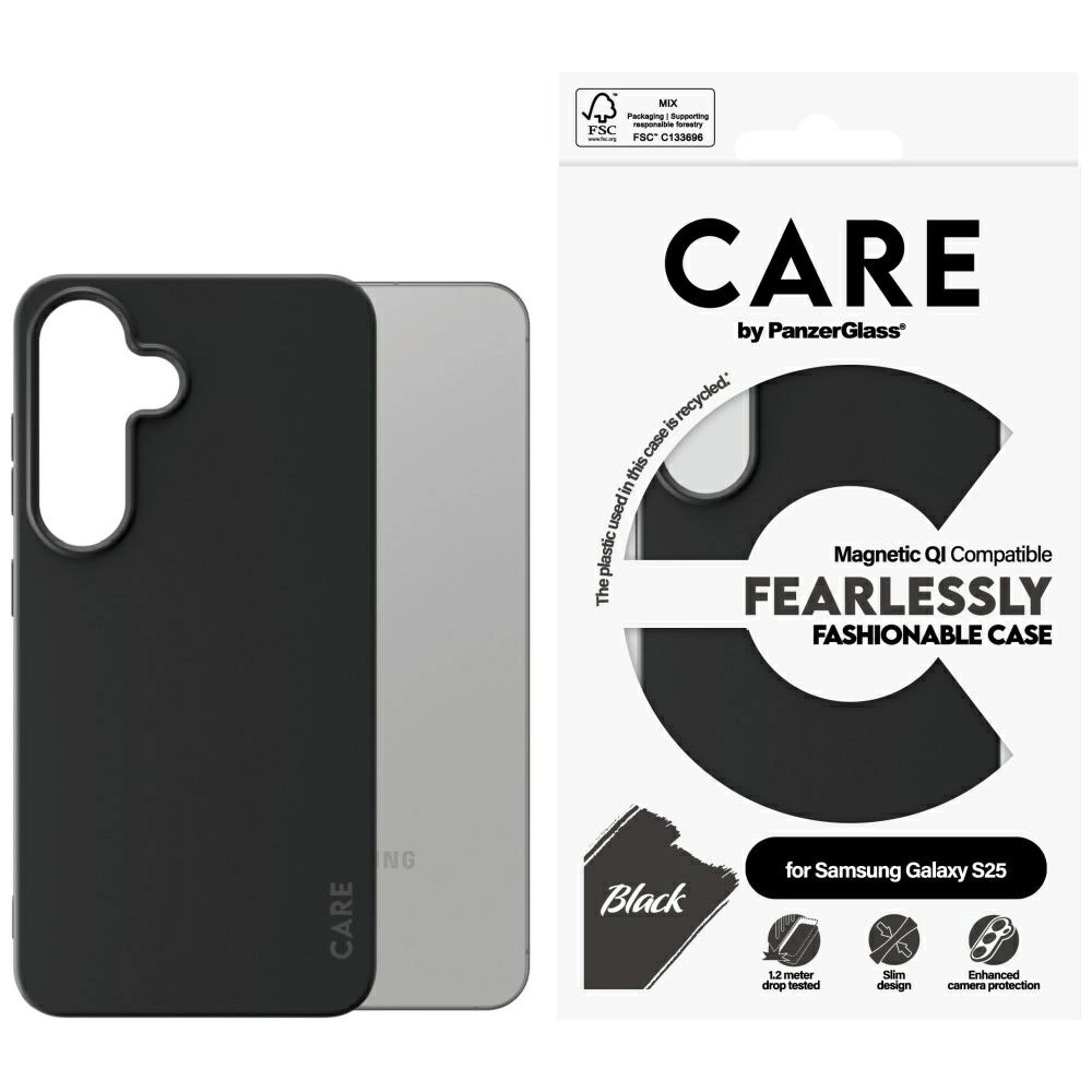 CARE by PanzerGlass Fashion QI Case for Samsung Galaxy S25 - Blackeng