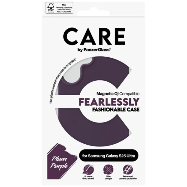 CARE by PanzerGlass Fashion QI Case for Samsung Galaxy S25 Ultra - Purpleeng