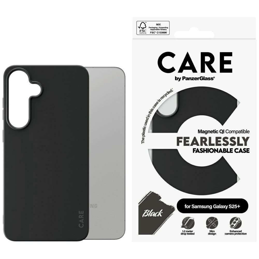 CARE by PanzerGlass Fashion QI Case for Samsung Galaxy S25+ - Blackeng