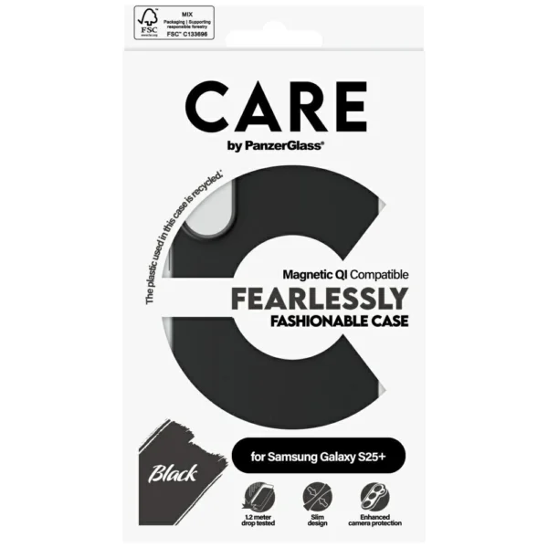 CARE by PanzerGlass Fashion QI Case for Samsung Galaxy S25+ - Blackeng