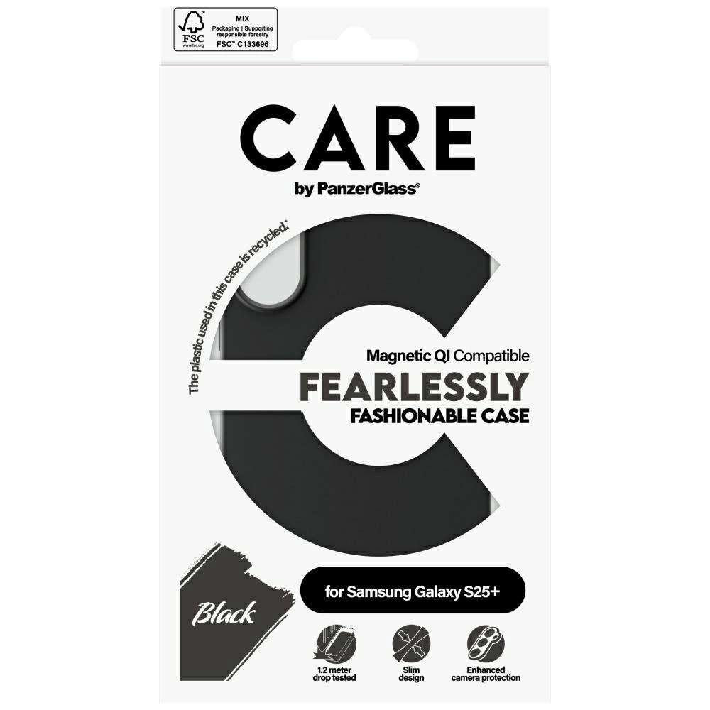 CARE by PanzerGlass Fashion QI Case for Samsung Galaxy S25+ - Blackeng