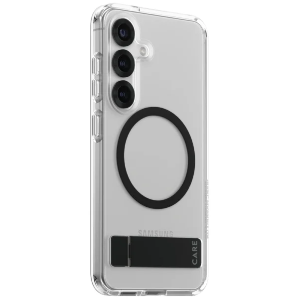 CARE by PanzerGlass Feature Black Kickstand & QI Case for Samsung Galaxy S25 - Transparenteng