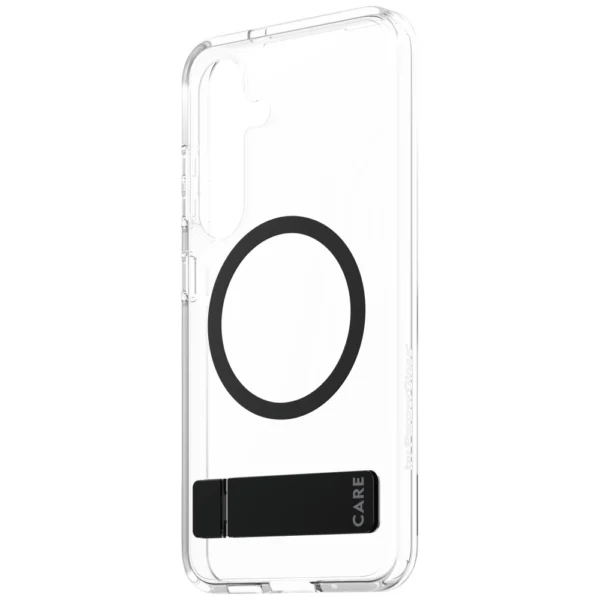 CARE by PanzerGlass Feature Black Kickstand & QI Case for Samsung Galaxy S25 - Transparenteng