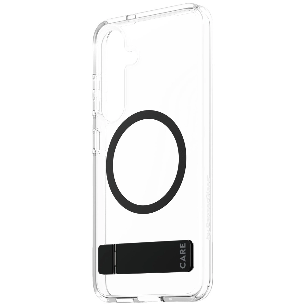 CARE by PanzerGlass Feature Black Kickstand & QI Case for Samsung Galaxy S25 - Transparenteng