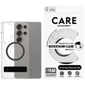 CARE by PanzerGlass Feature Black Kickstand & QI Case for Samsung Galaxy S25 Ultra - Transparenteng