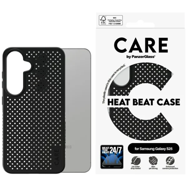 CARE by PanzerGlass Feature Heat Beat Case for Samsung Galaxy S25 - Blackeng