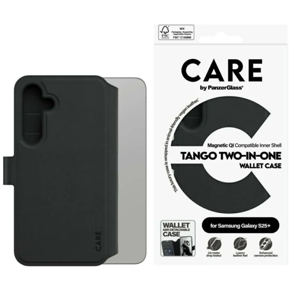 CARE by PanzerGlass Feature Tango 2in1 Wallet Case for Samsung Galaxy S25+ - Blackeng
