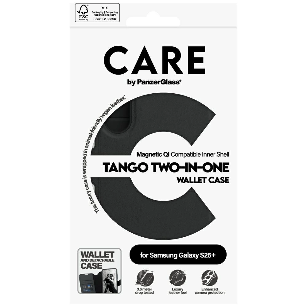 CARE by PanzerGlass Feature Tango 2in1 Wallet Case for Samsung Galaxy S25+ - Blackeng