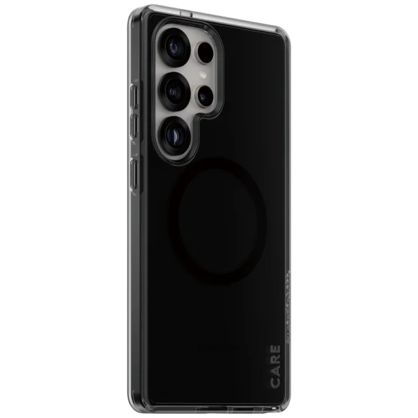 CARE by PanzerGlass Flagship Urban Combat Black QI Case for Samsung Galaxy S25 Ultra - Semi-transparent Smokeeng