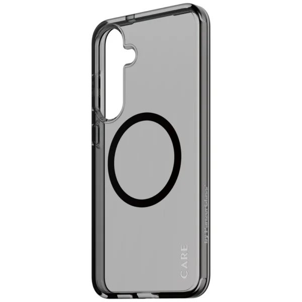 CARE by PanzerGlass Flagship Urban Combat Black QI Case for Samsung Galaxy S25+ - Semi-transparent Smokeeng