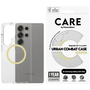 CARE by PanzerGlass Flagship Urban Combat Chardonnay QI Case for Samsung Galaxy S25 Ultra - Transparenteng