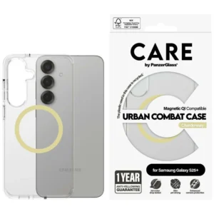 CARE by PanzerGlass Flagship Urban Combat Chardonnay QI Case for Samsung Galaxy S25+ - Transparenteng