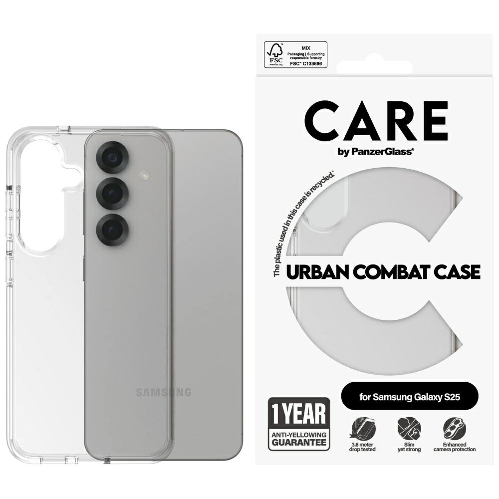 CARE by PanzerGlass Flagship Urban Combat Case for Samsung Galaxy S25 - Transparenteng