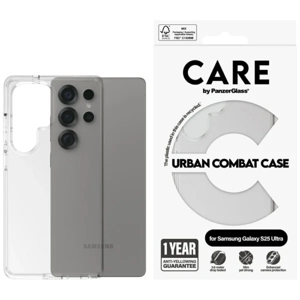CARE by PanzerGlass Flagship Urban Combat Case for Samsung Galaxy S25 Ultra - Cleareng