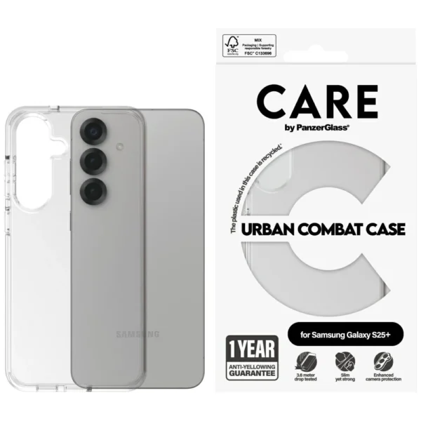 CARE by PanzerGlass Flagship Urban Combat Case for Samsung Galaxy S25+ - Transparenteng