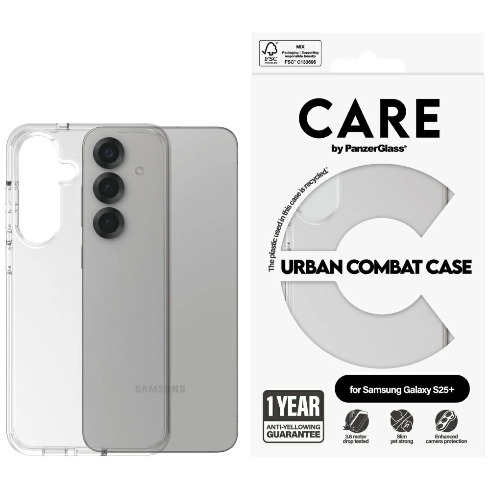 CARE by PanzerGlass Flagship Urban Combat Case for Samsung Galaxy S25+ - Transparenteng