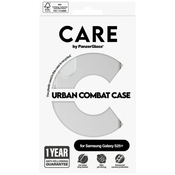 CARE by PanzerGlass Flagship Urban Combat Case for Samsung Galaxy S25+ - Transparenteng