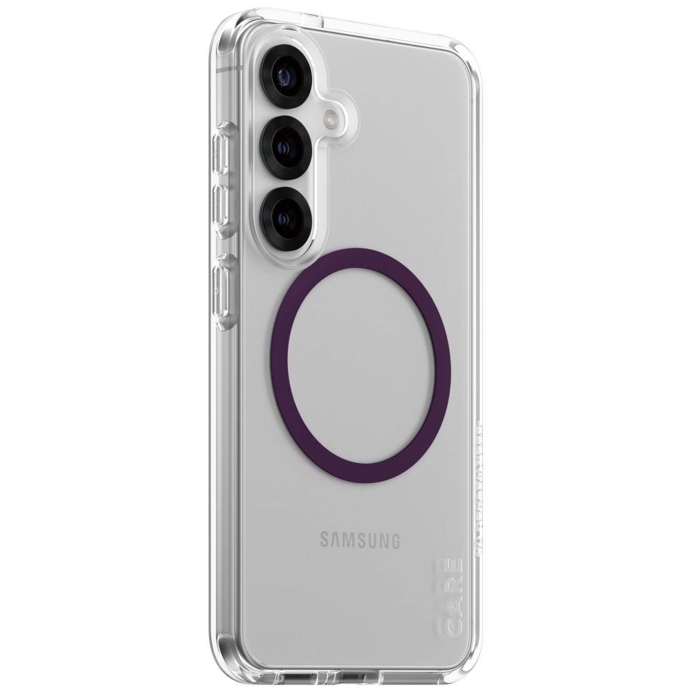 CARE by PanzerGlass Flagship Urban Combat Purple QI Case for Samsung Galaxy S25 - Transparenteng