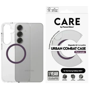 CARE by PanzerGlass Flagship Urban Combat Purple QI Case for Samsung Galaxy S25+ - Transparenteng