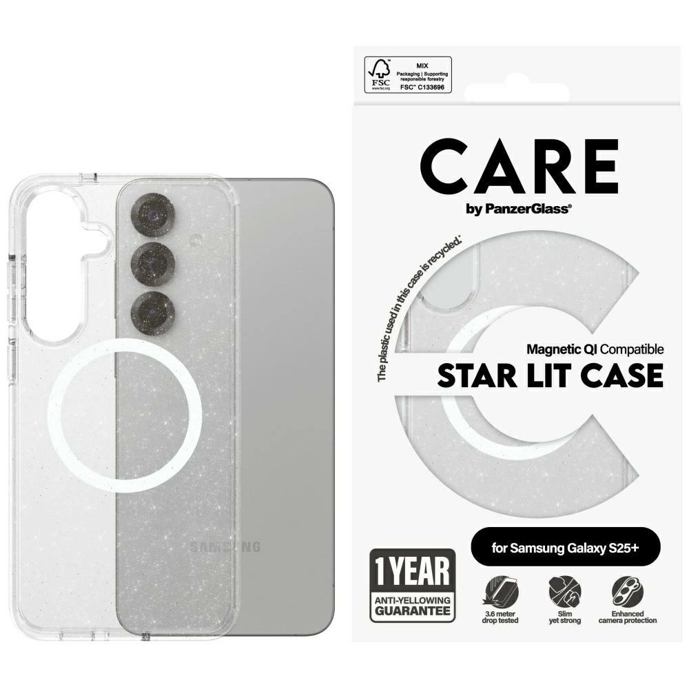 CARE by PanzerGlass Flagship Urban Combat StarLight White QI Case for Samsung Galaxy S25+ - Transparenteng